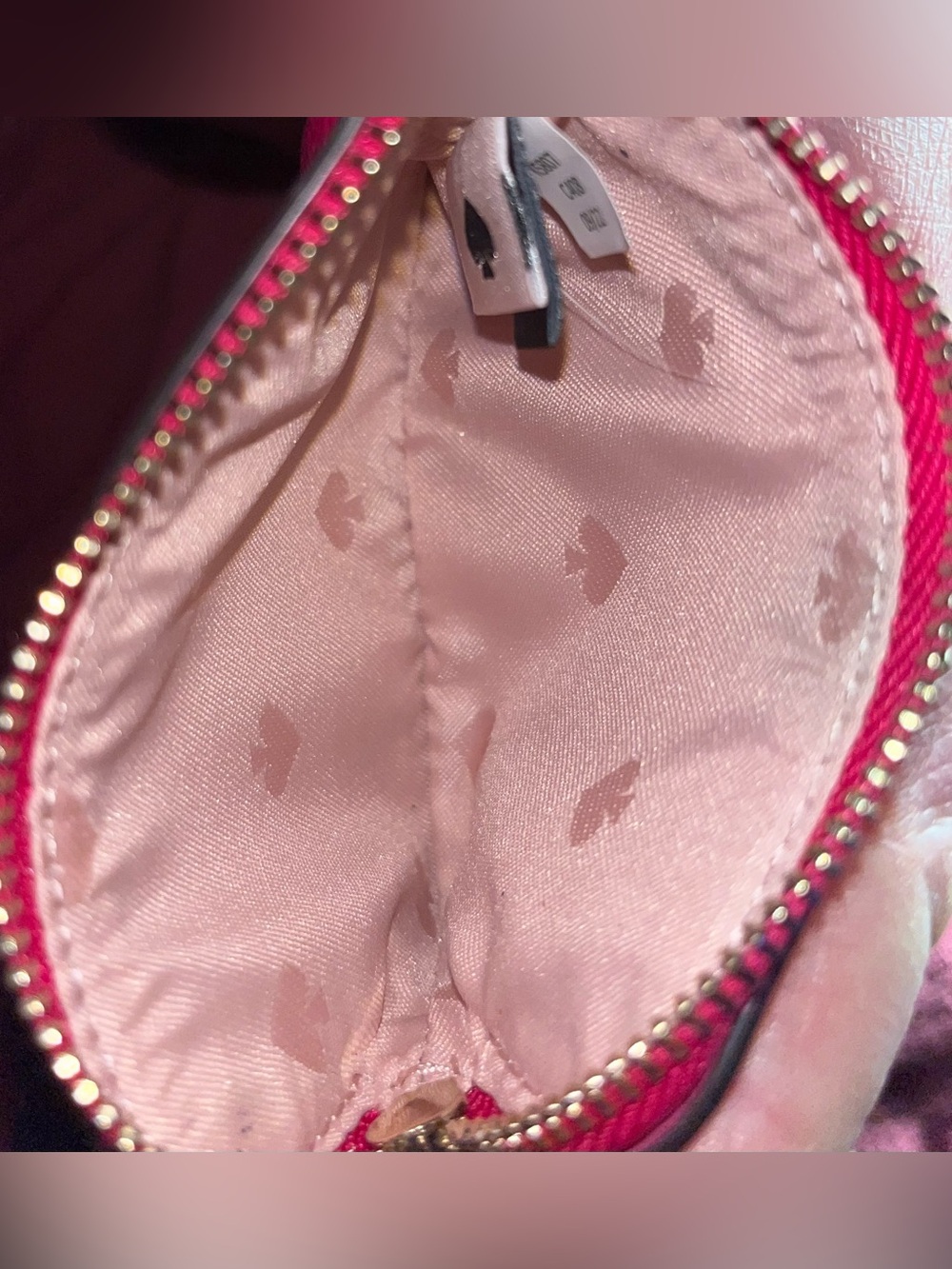 kate spadec EUC Pink Satin-Lined Zip Pouch - Picture 3 of 4